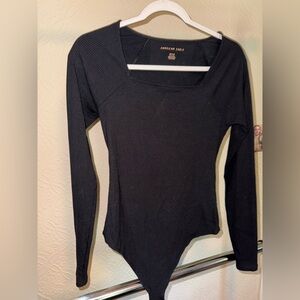 American Eagle Outfitters Black Fitted Long Sleeve Bodysuit